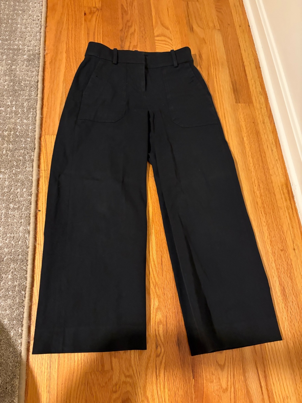 J. Crew Wide-Leg Black Trousers
